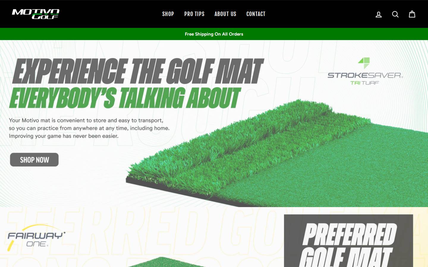 motivogolfmats.com homepage screenshot