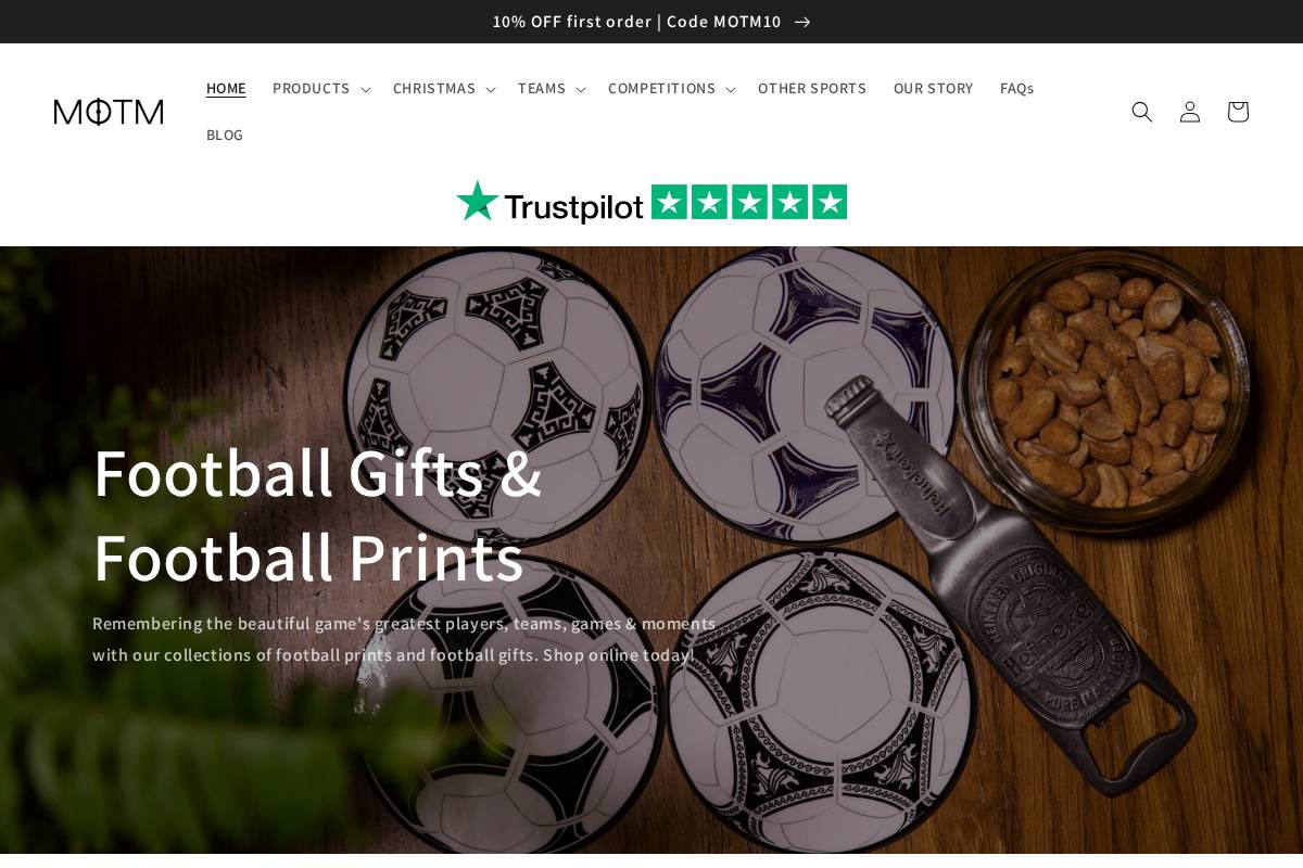 MOTM Football homepage screenshot