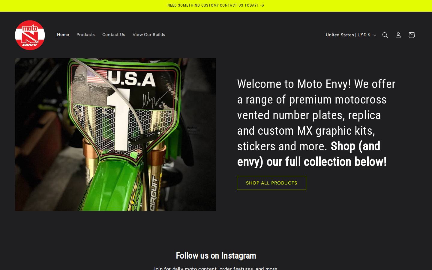 moto-envy.com homepage screenshot