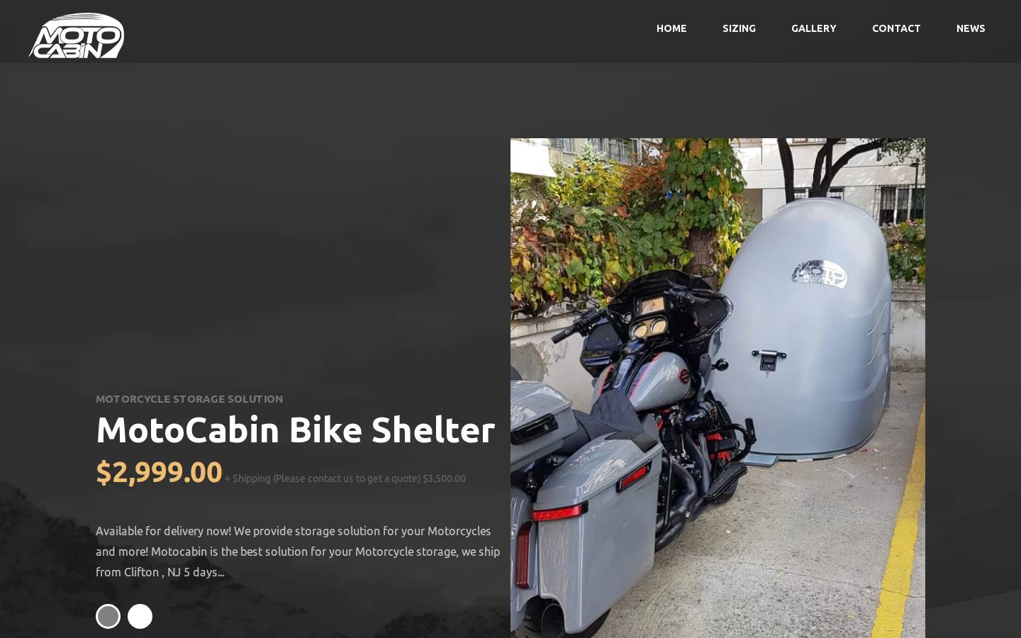 motocabin.com homepage screenshot