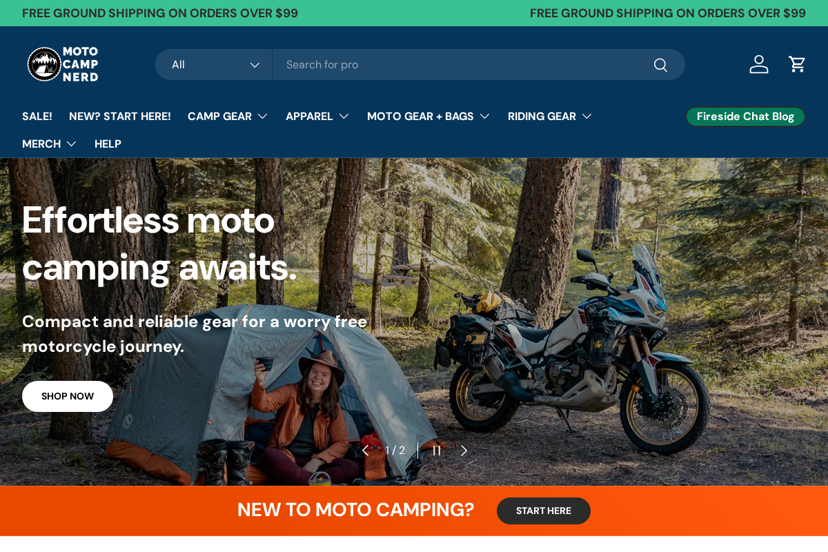Moto Camp Nerd homepage screenshot