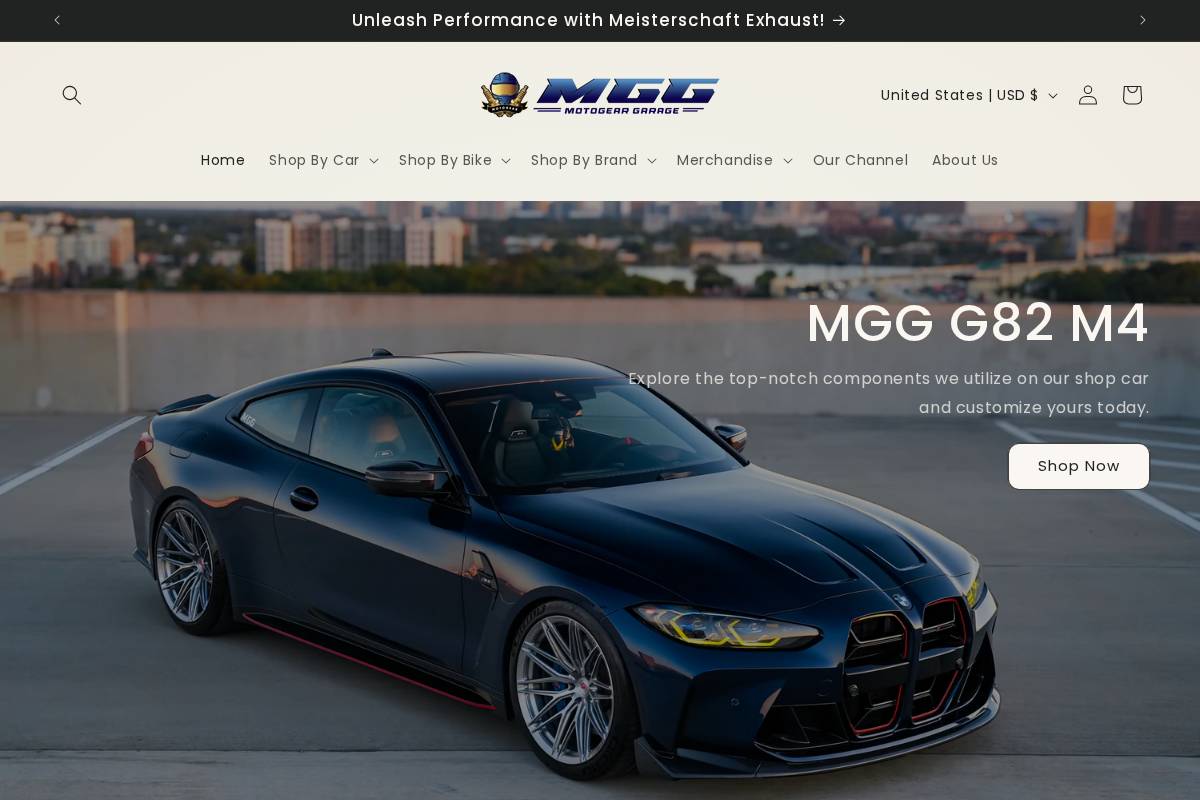 motogeargarage.com homepage screenshot