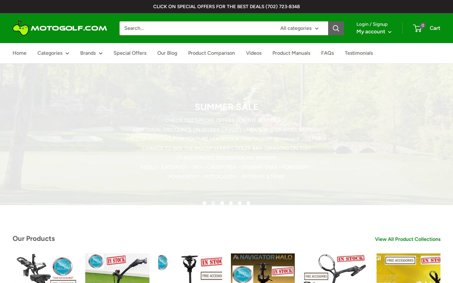 Motogolf homepage screenshot