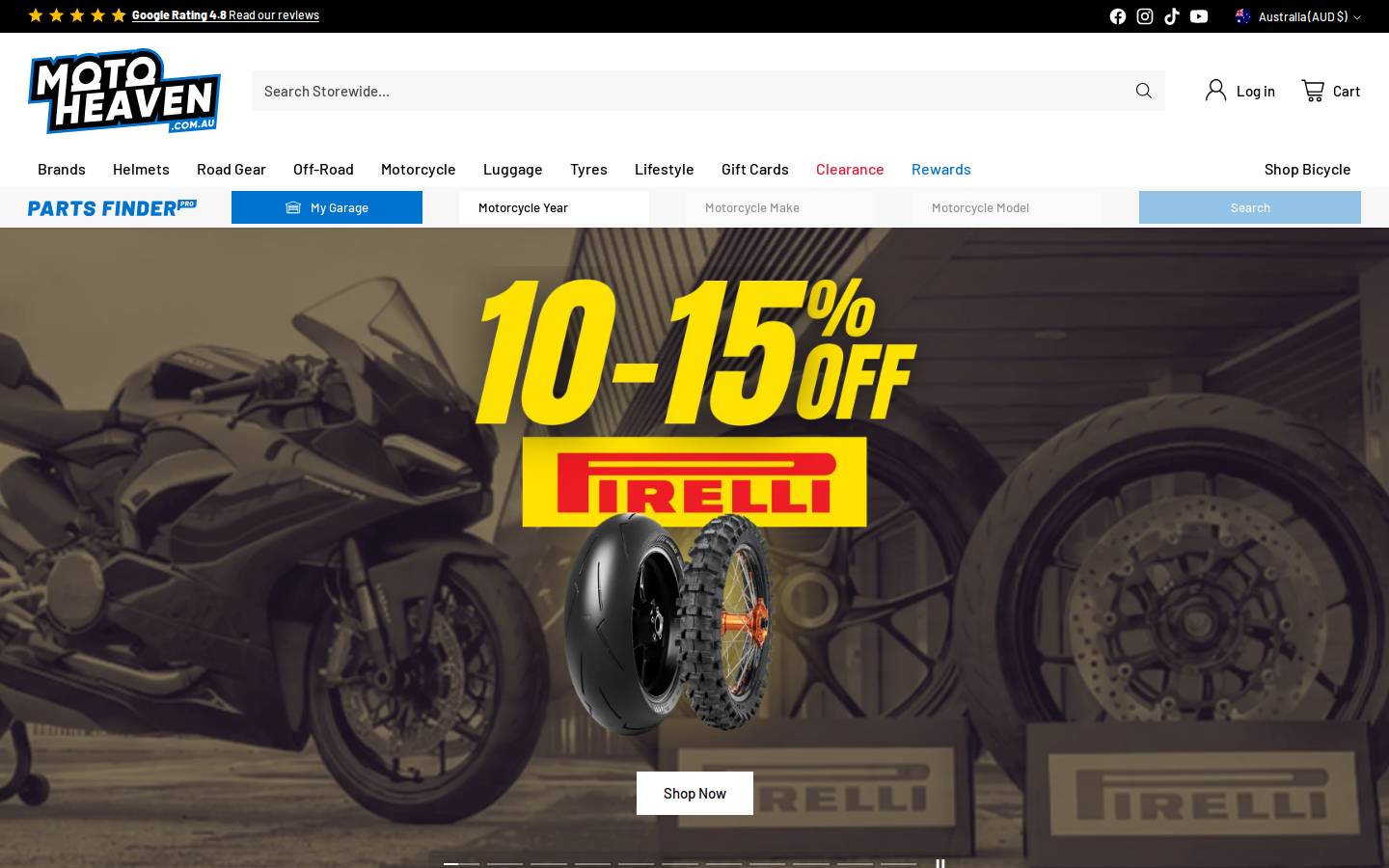 motoheaven.com.au homepage screenshot