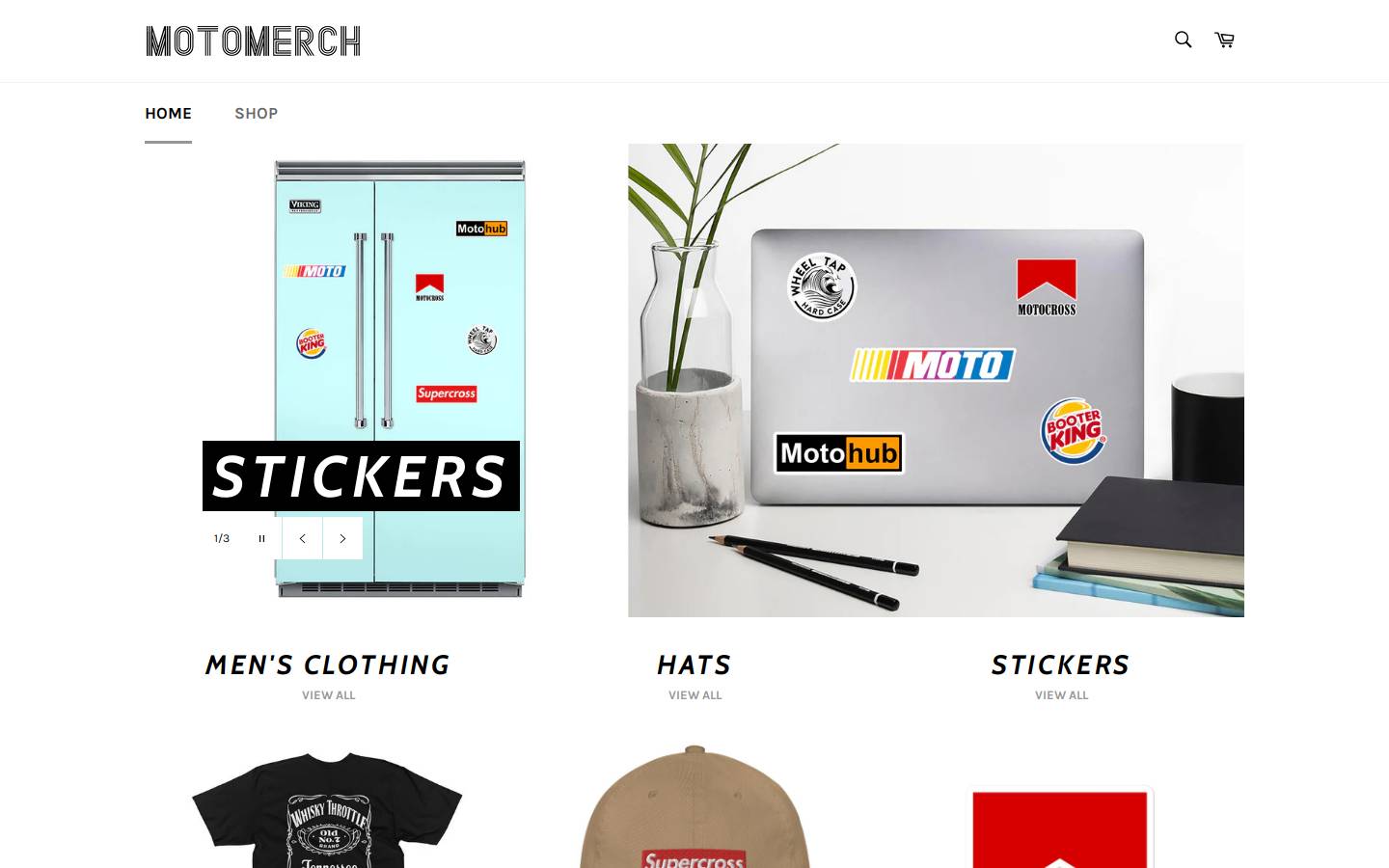 motomerchstore.com homepage screenshot