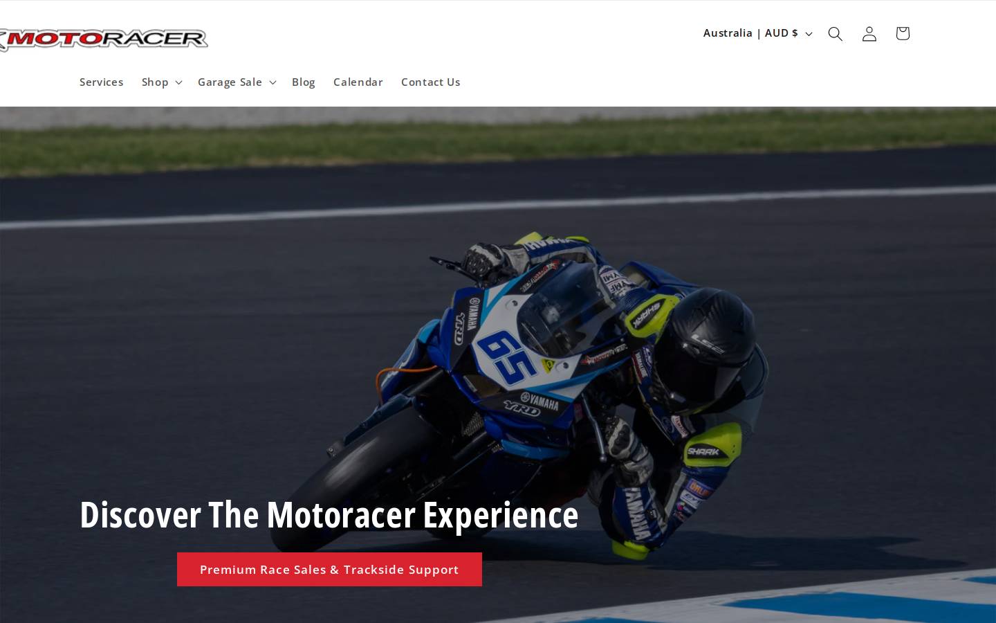motoracer.com.au homepage screenshot