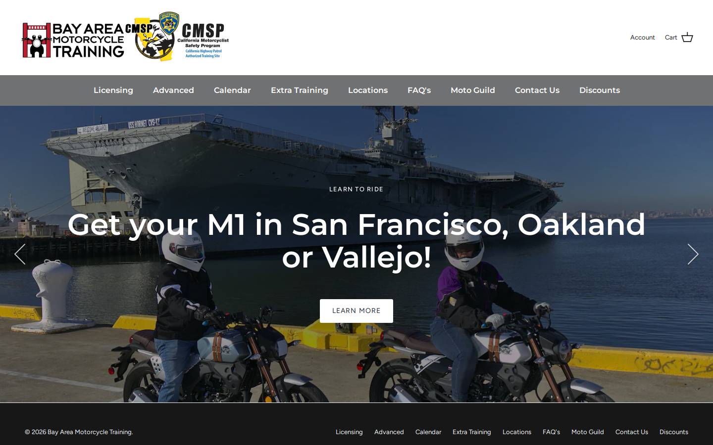 motorcycleschool.com homepage screenshot