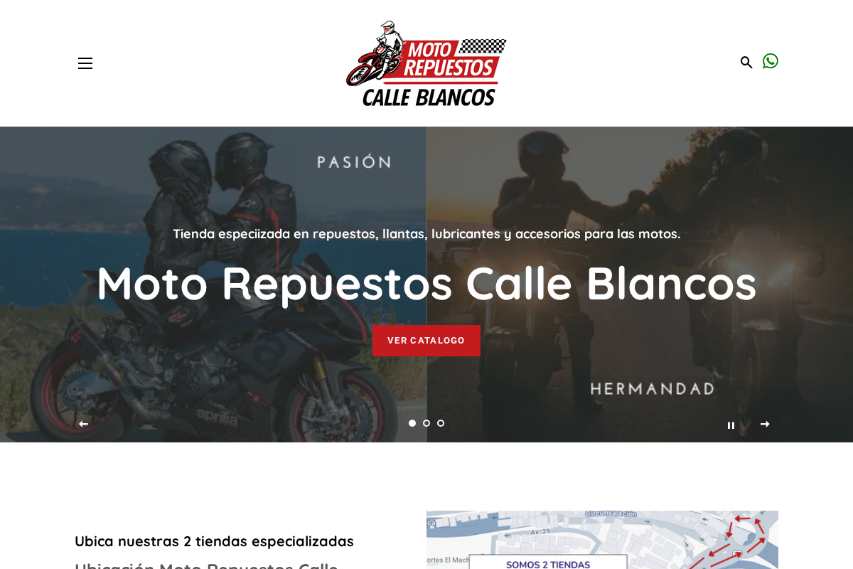 Moto Repuestos Calle Blancos homepage screenshot