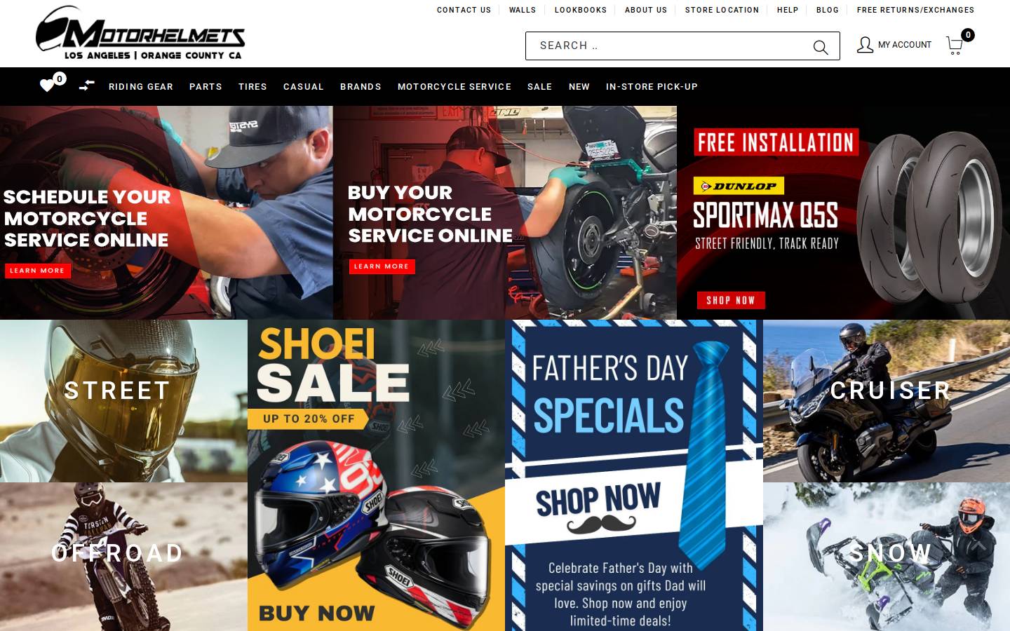 motorhelmets.com homepage screenshot