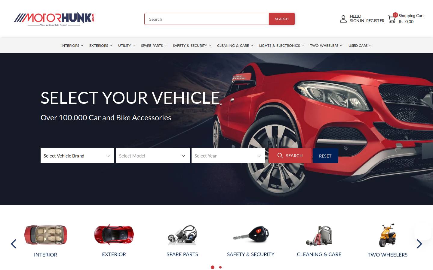 motorhunk.com homepage screenshot