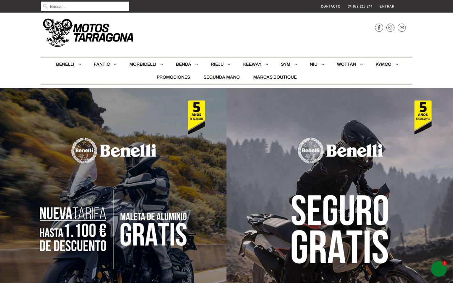 motos-tarragona.com homepage screenshot