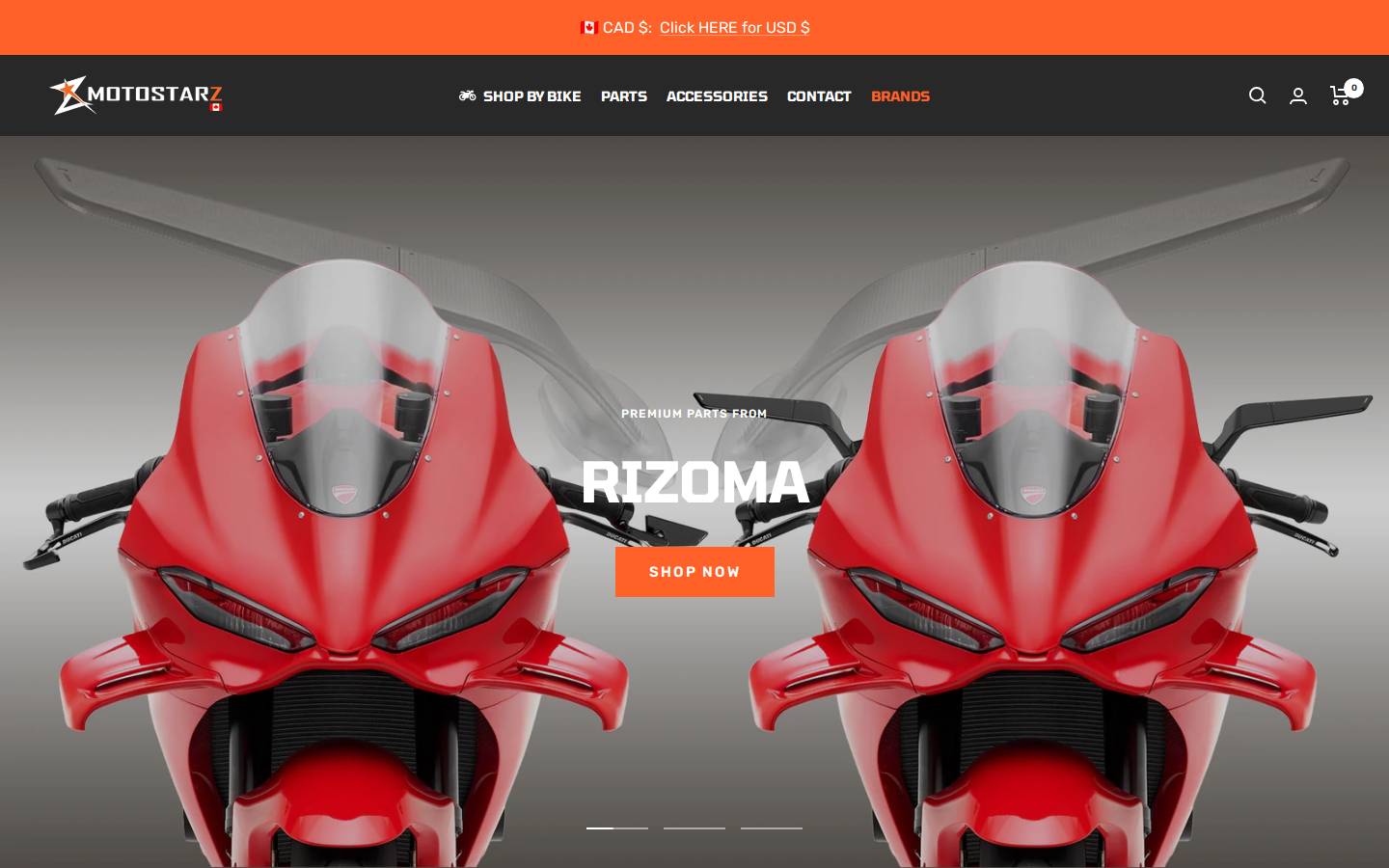 Motostarz homepage screenshot