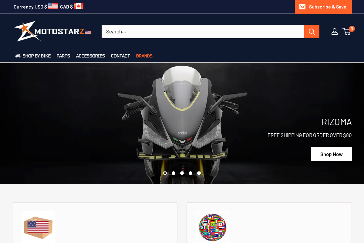 Motostarz homepage screenshot