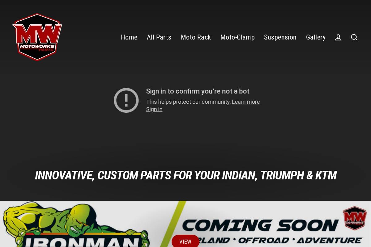motoworksparts.com homepage screenshot