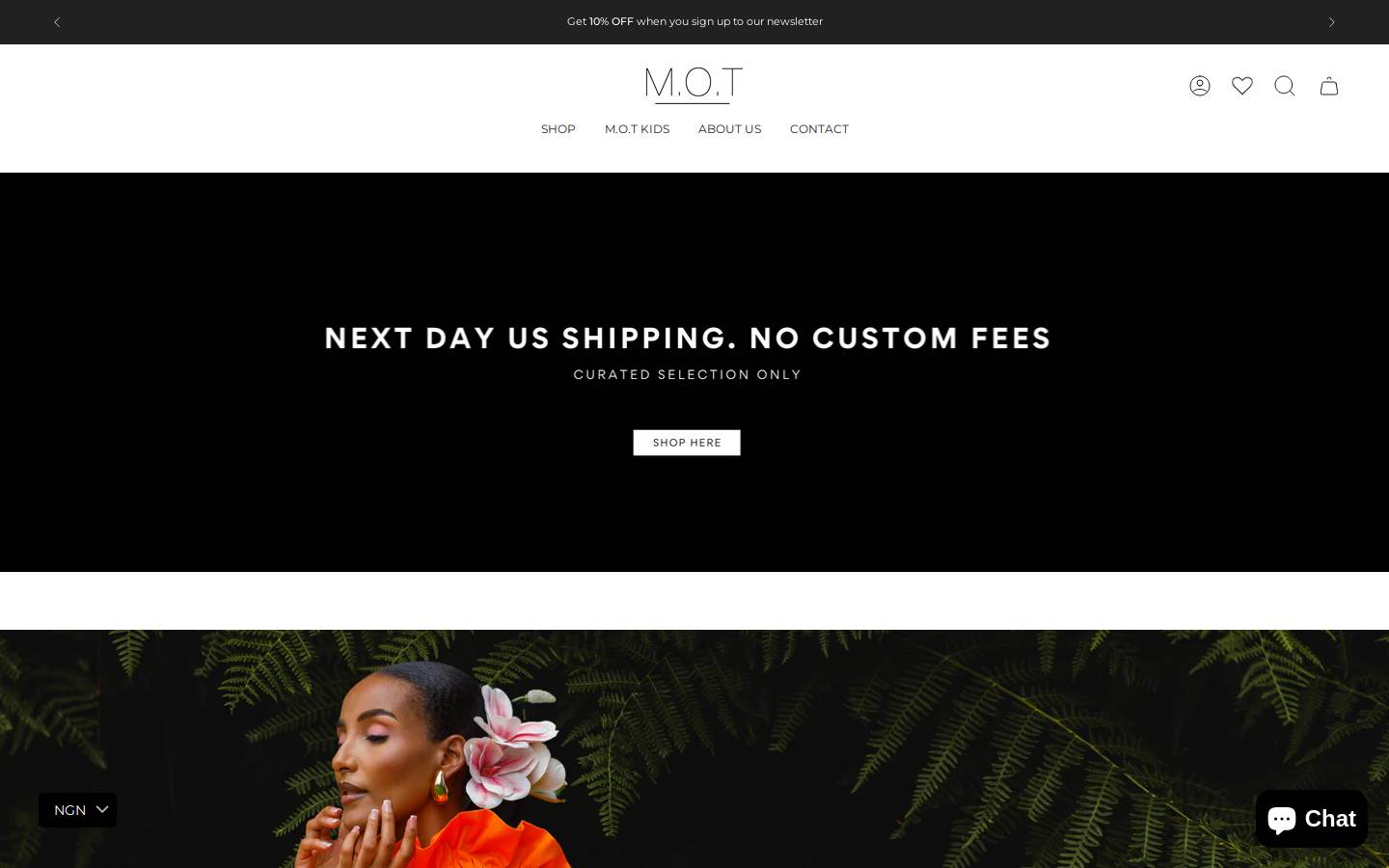 motthelabel.com homepage screenshot