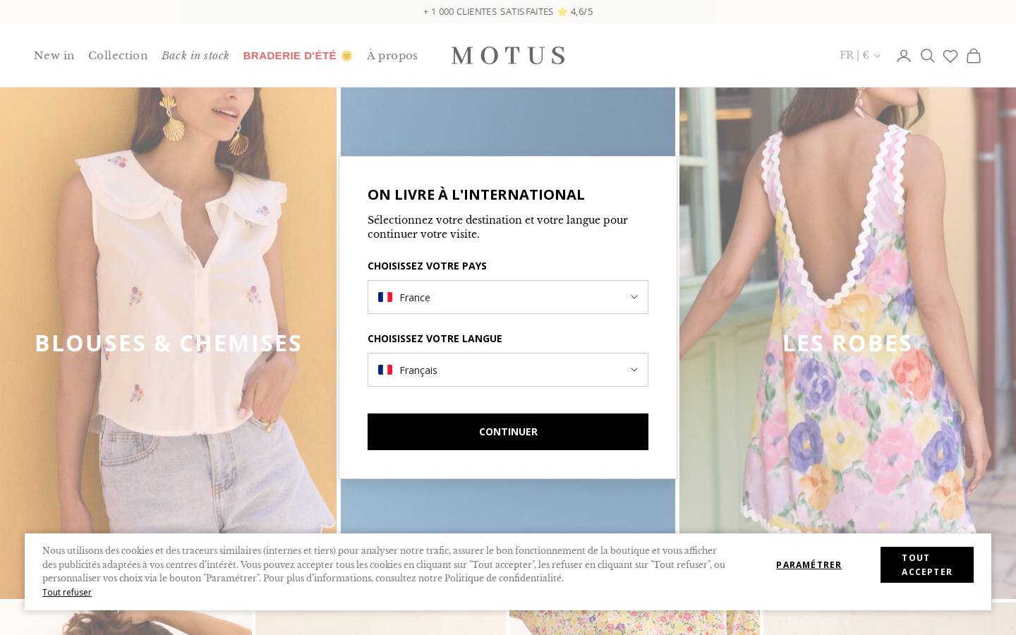 Motus Boutique homepage screenshot