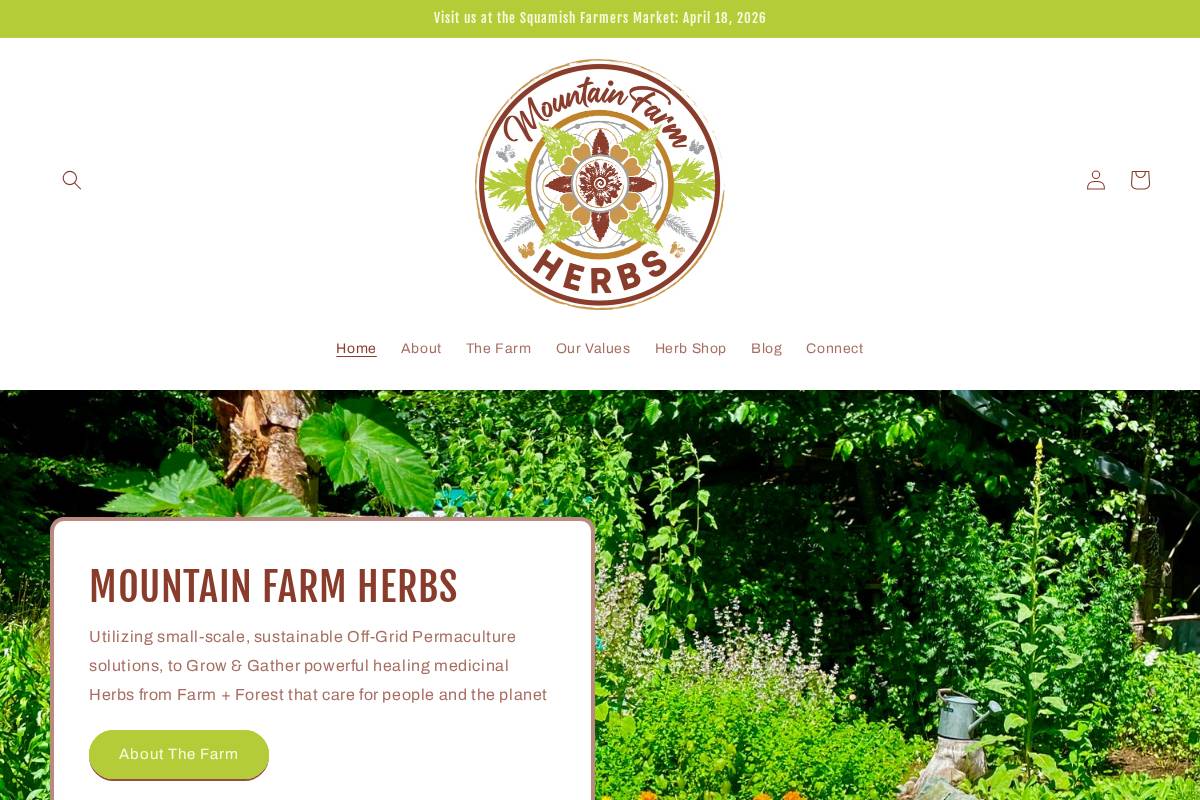 mountainfarmherbs.ca homepage screenshot