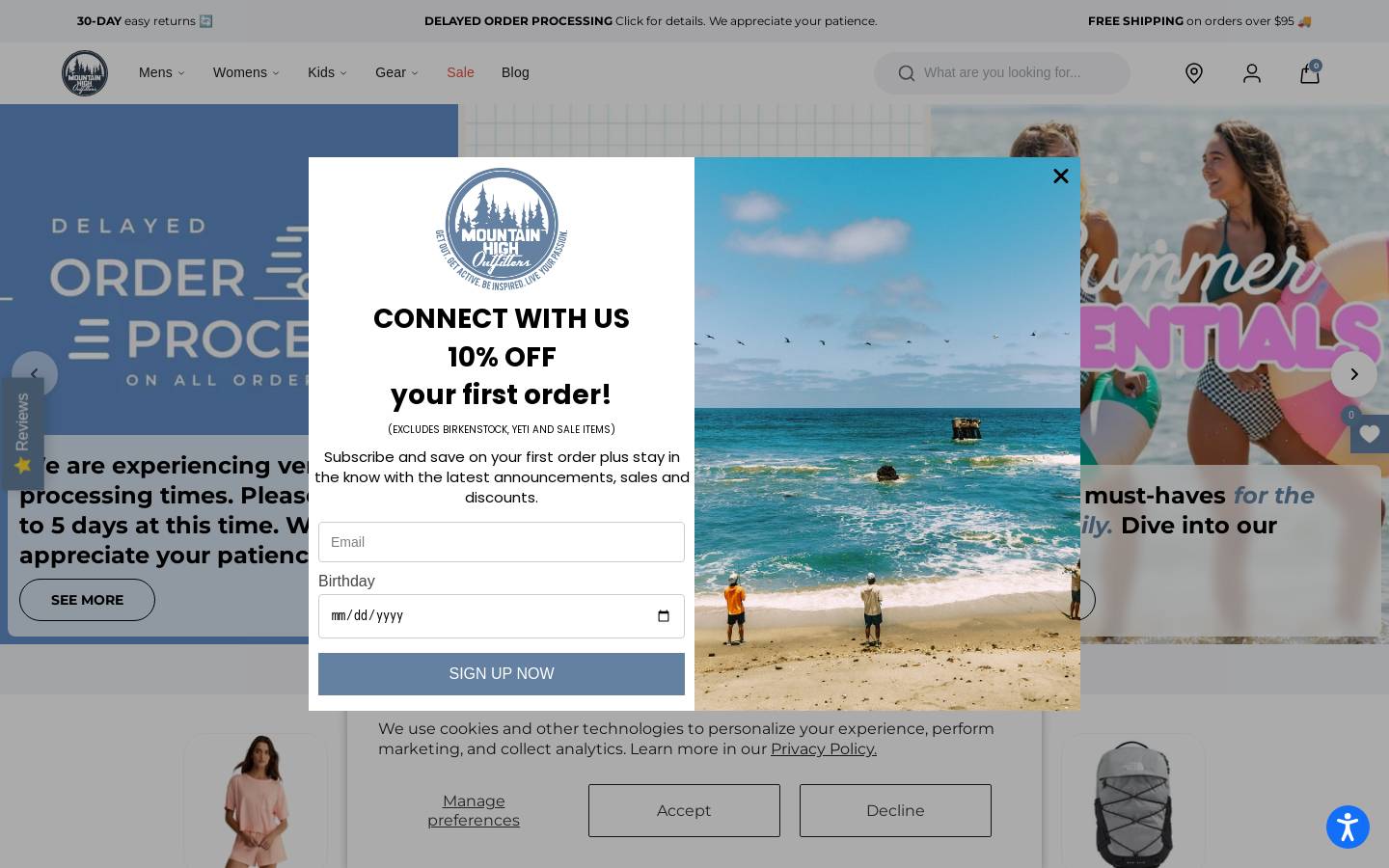 Mountain High homepage screenshot