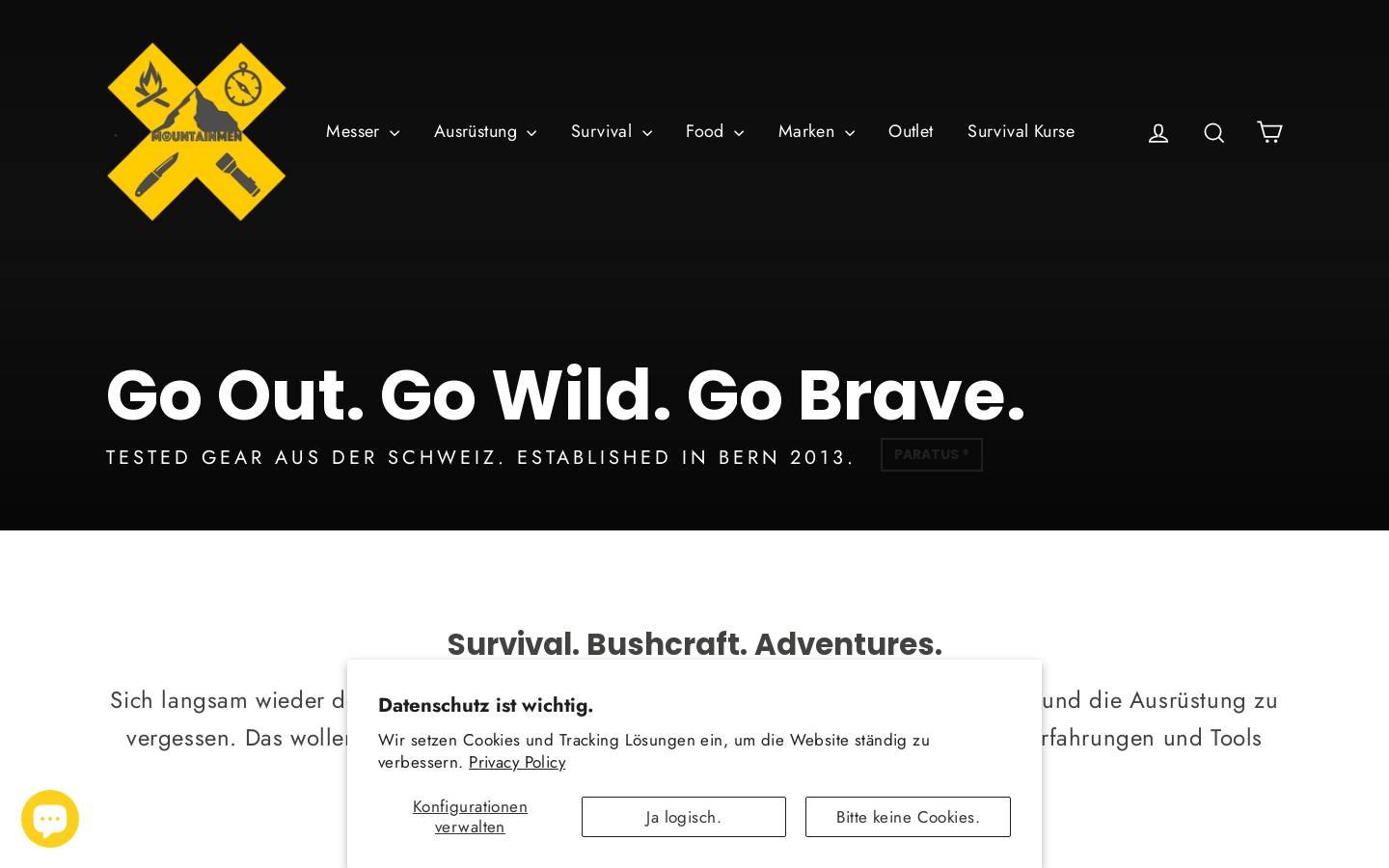 Mountainmen homepage screenshot