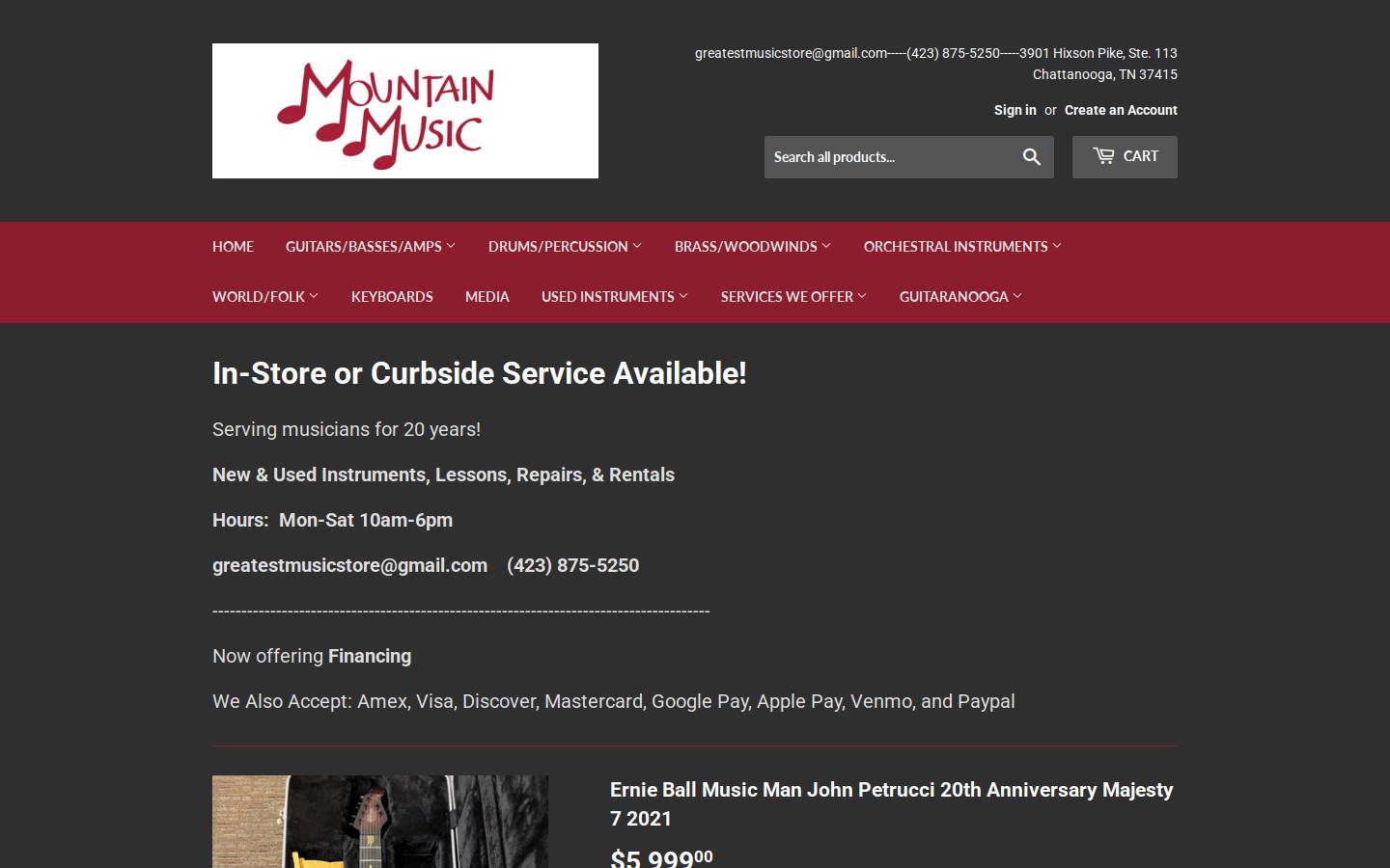 mountainmusicsite.com homepage screenshot