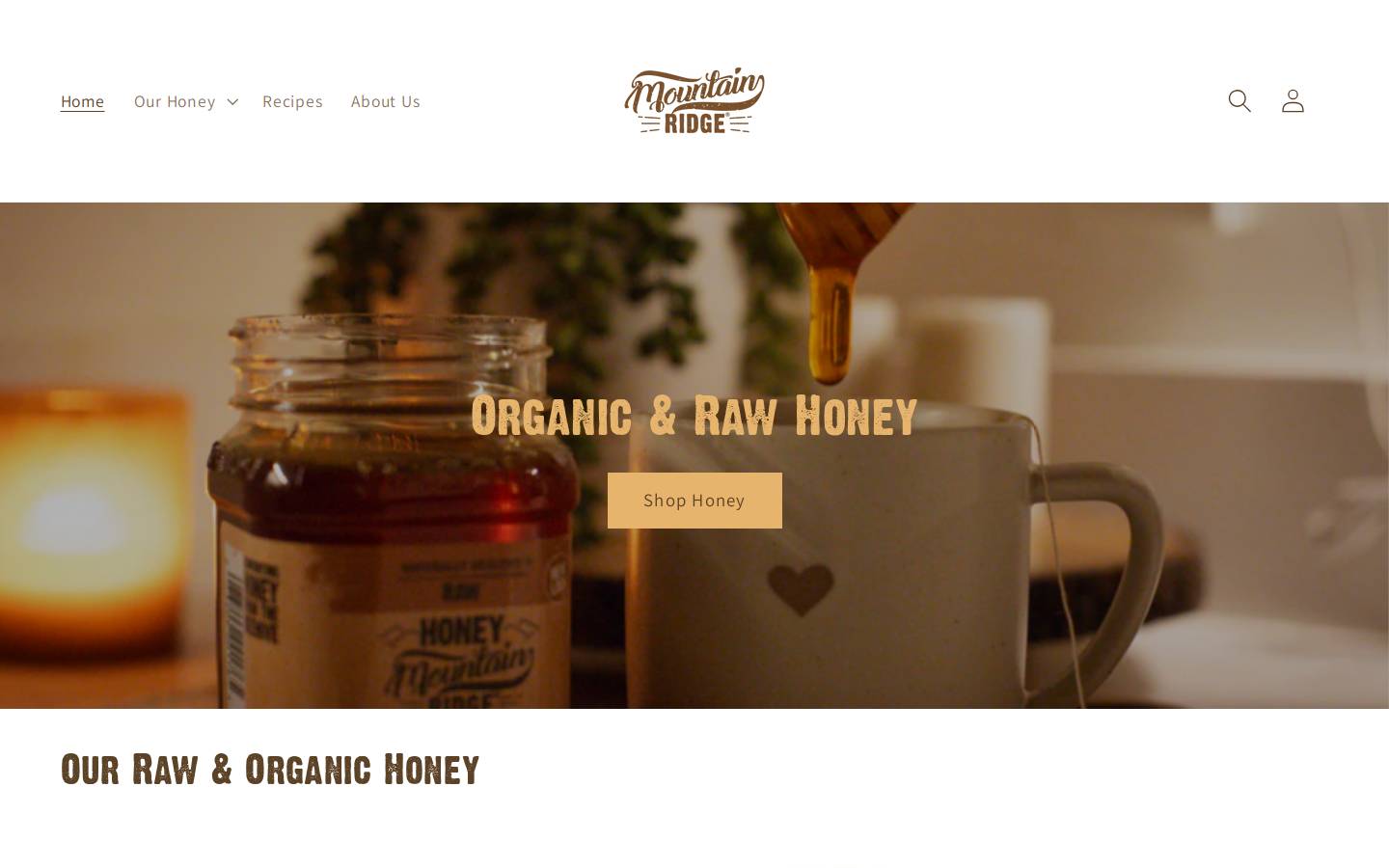 mountainridgehoney.com homepage screenshot