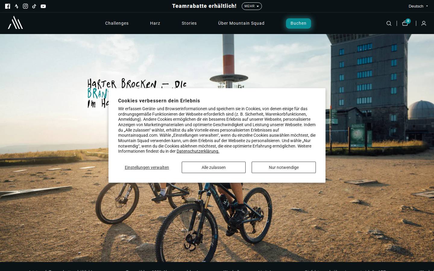 mountainsquad.de homepage screenshot