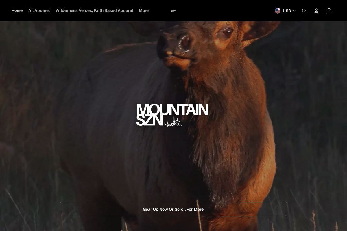 MOUNTAIN SZN OUTDOORS homepage screenshot