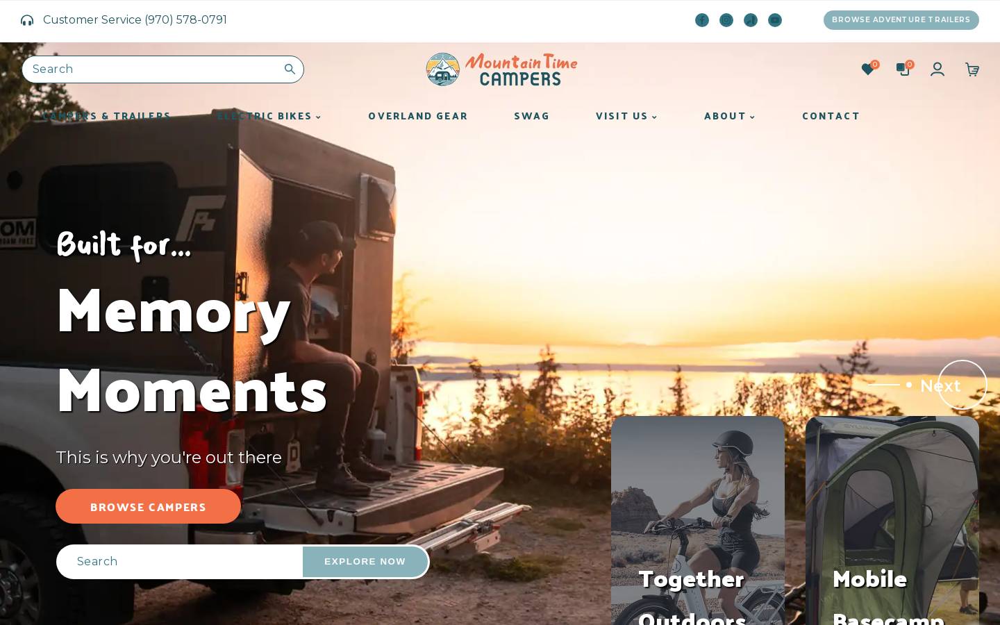 mountaintimecampers.com homepage screenshot