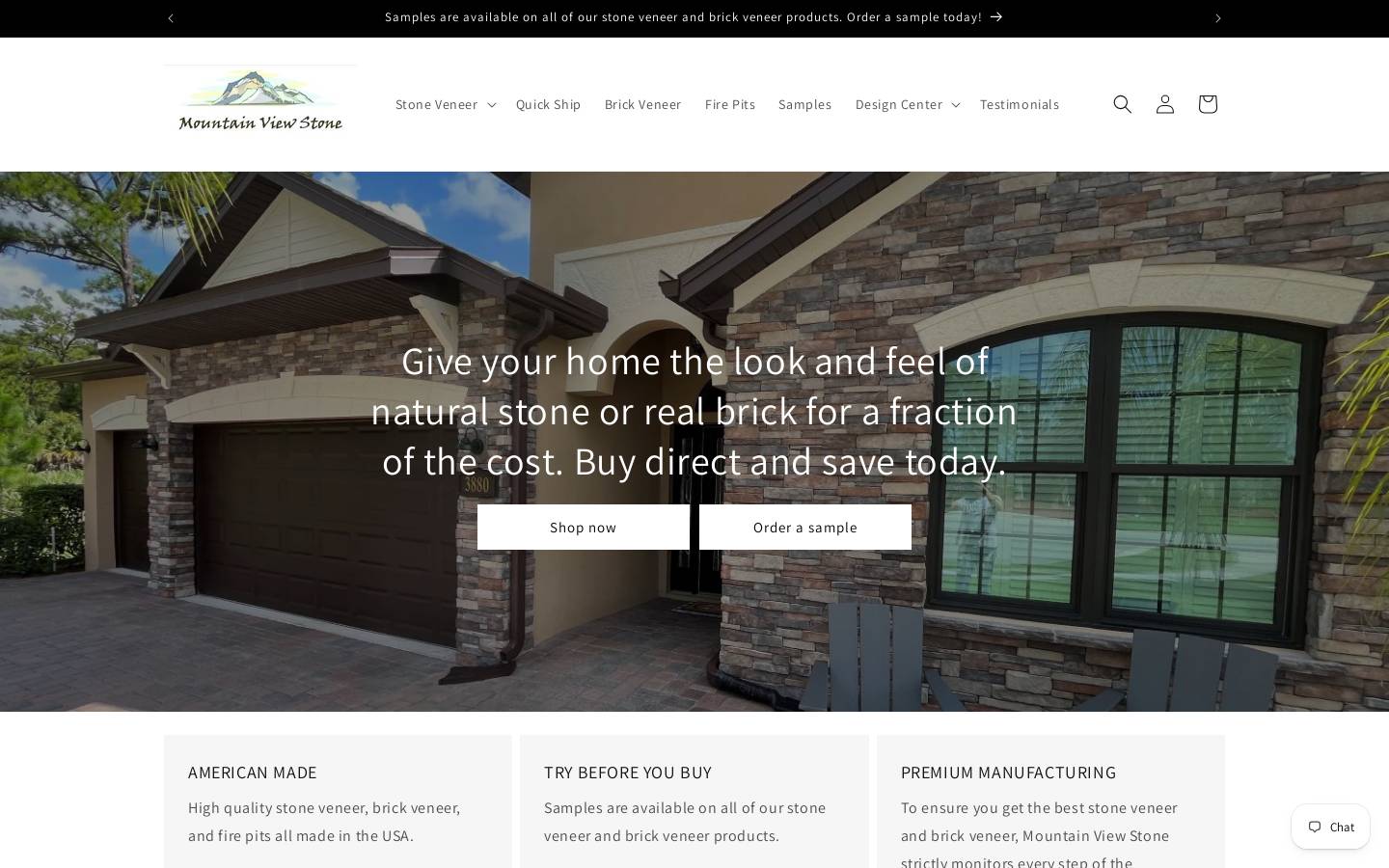 mountainviewstone.net homepage screenshot