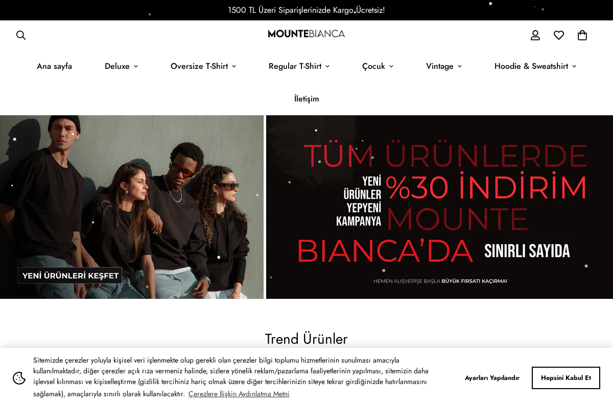 Mounte Bianca homepage screenshot