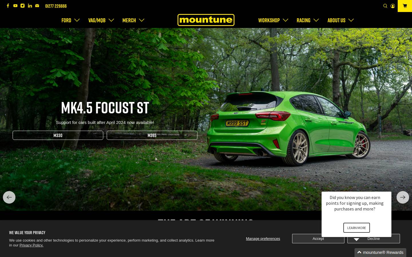 mountuneracing.com homepage screenshot