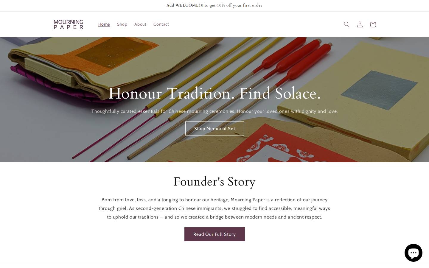 mourningpaper.com homepage screenshot