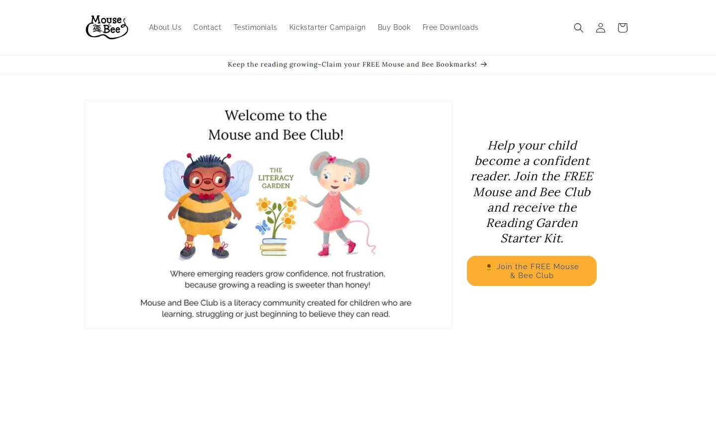 mouseandbeeclub.com homepage screenshot
