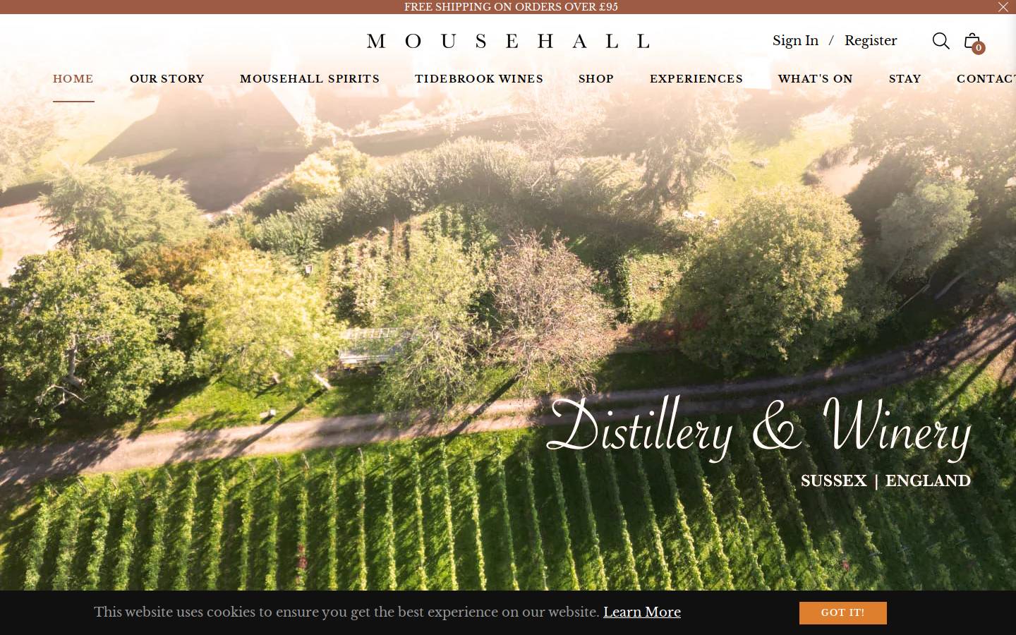 Mousehall Country Estate homepage screenshot