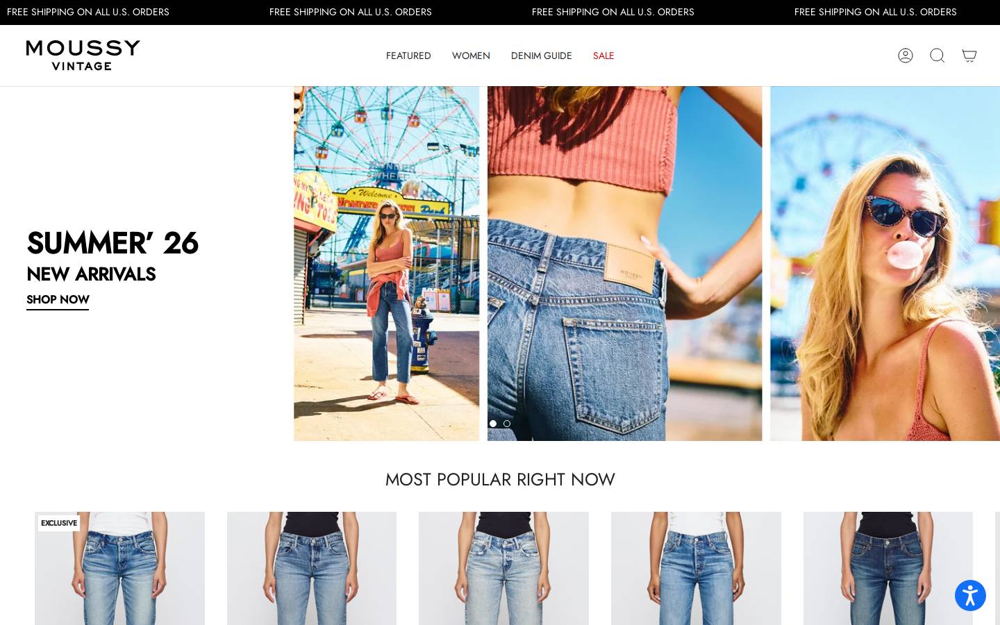 moussy-global.com homepage screenshot