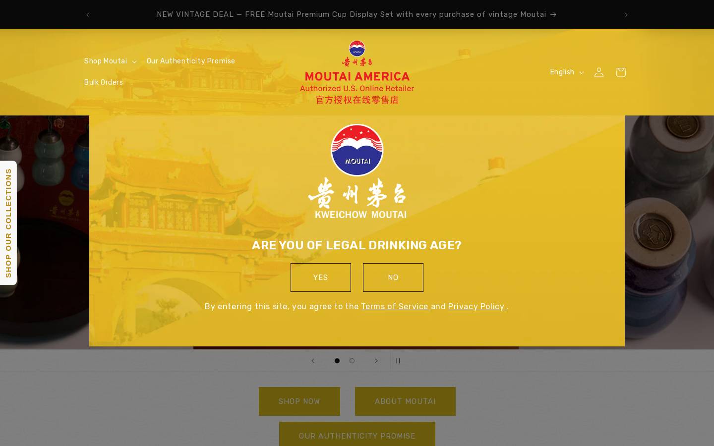 moutaiamerica.com homepage screenshot