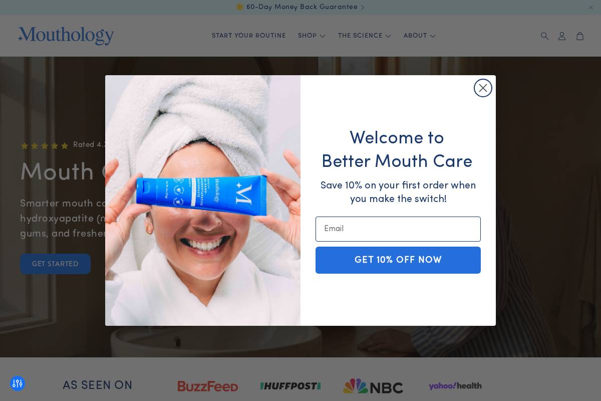 Mouthology homepage screenshot