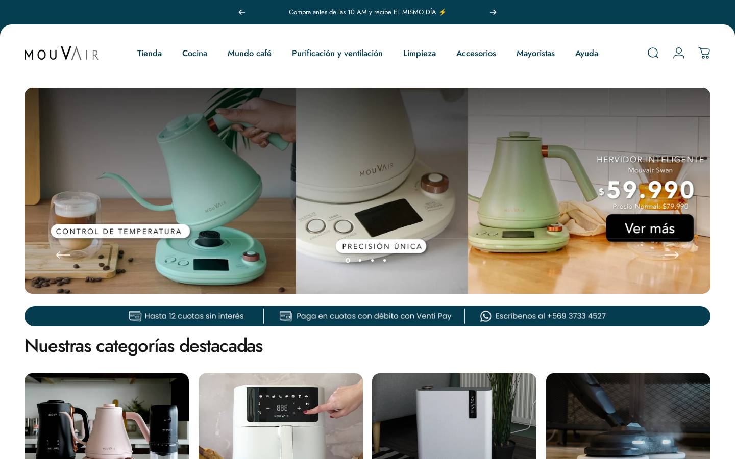 Mouvair | Purificador de Aire homepage screenshot