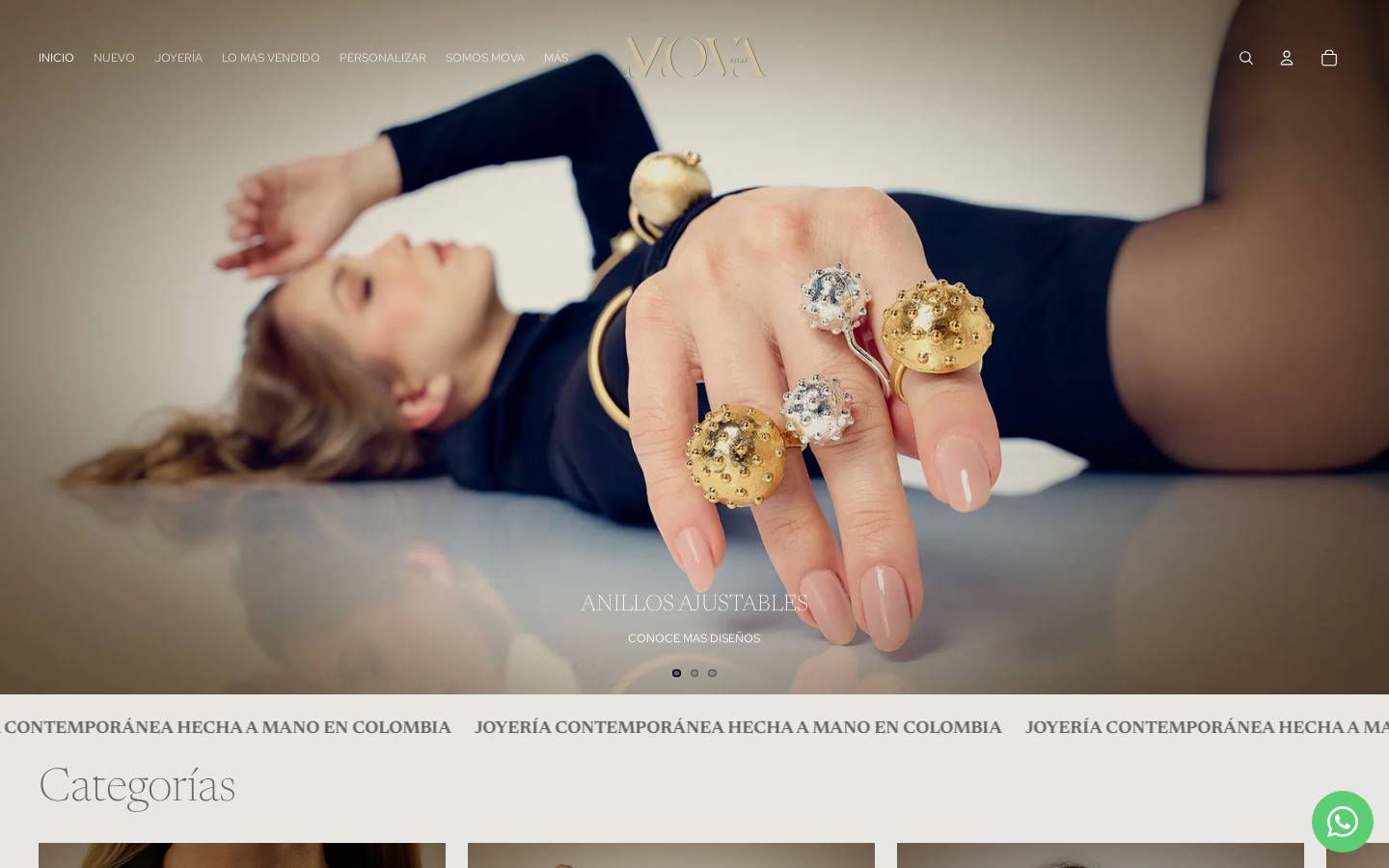 movajoyas.com homepage screenshot
