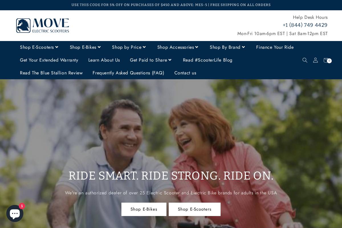 move-scooters.com homepage screenshot