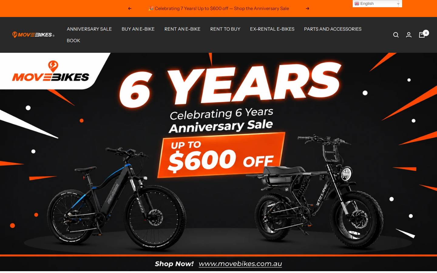 movebikes.com.au homepage screenshot