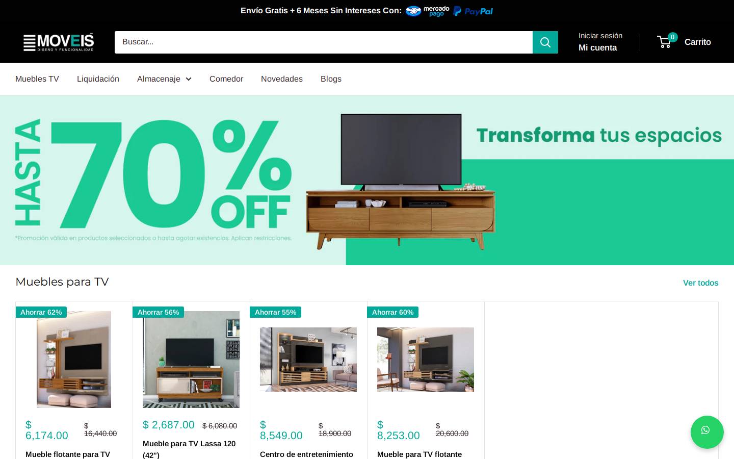 moveis.com.mx homepage screenshot