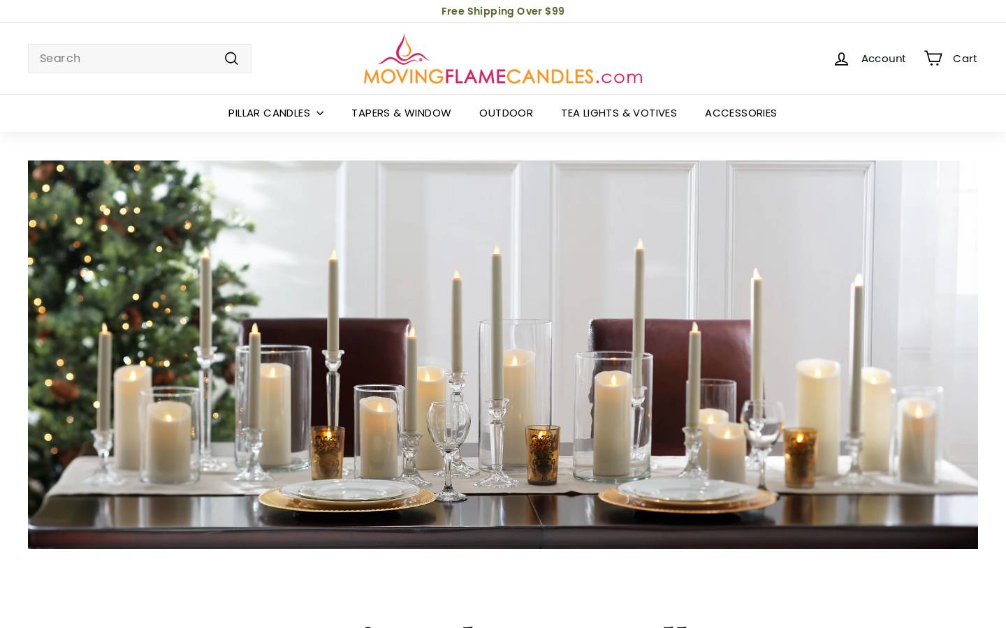 movingflamecandles.com homepage screenshot
