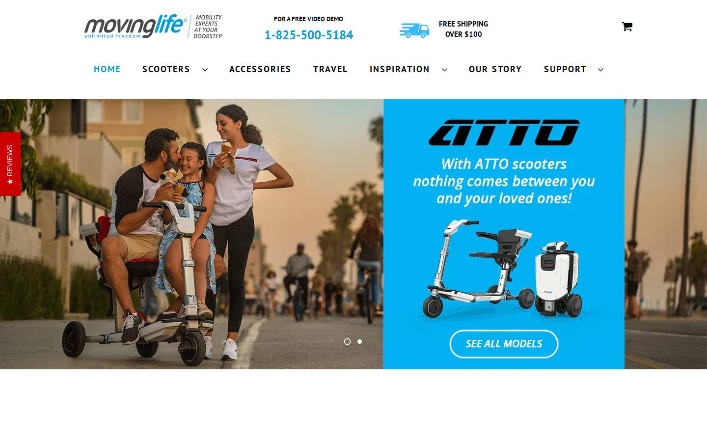 Moving Life - Foldable Mobility Scooter homepage screenshot