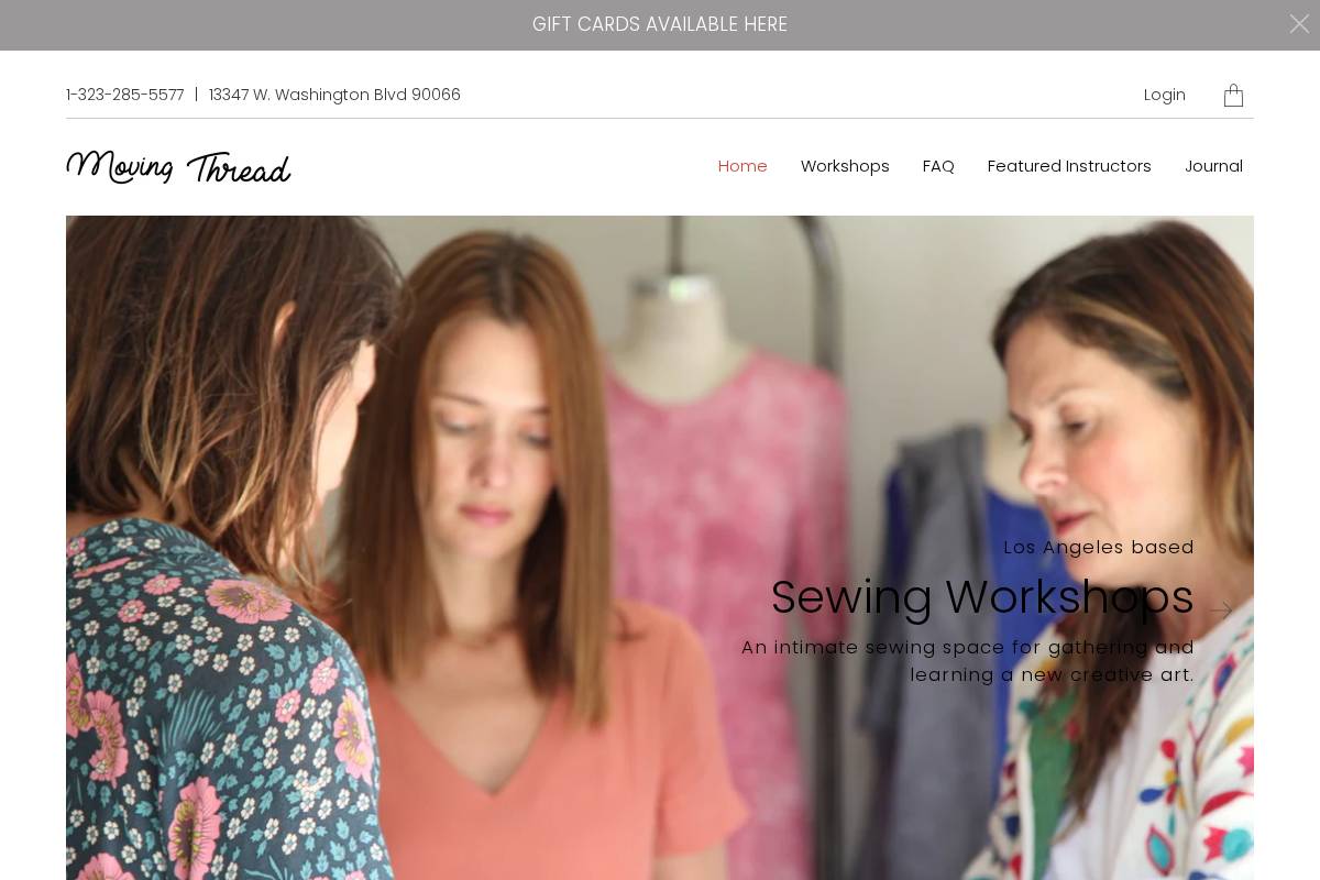 movingthreadla.com homepage screenshot
