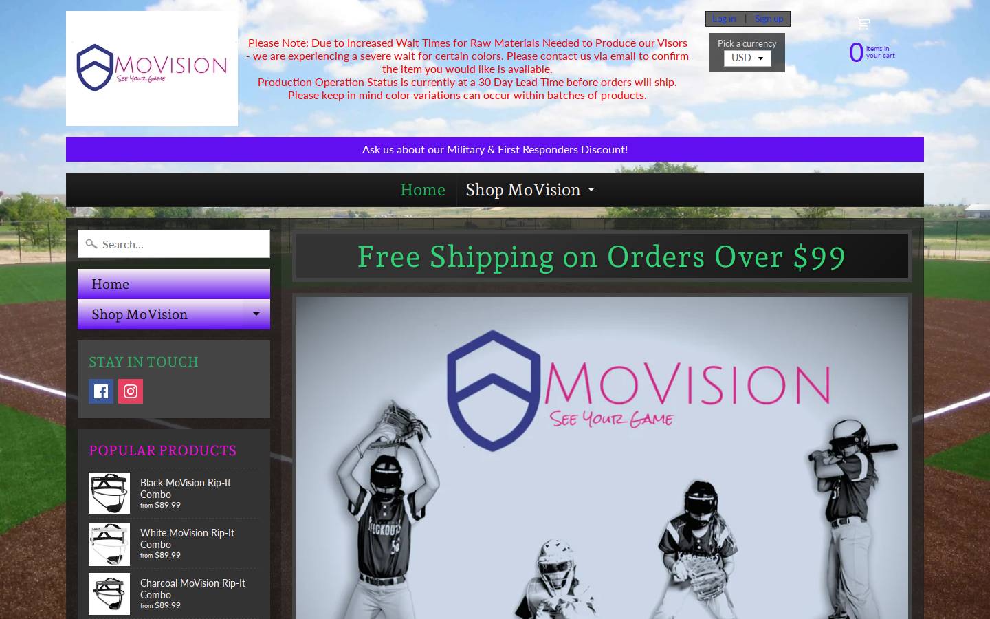 movisionvisors.com homepage screenshot