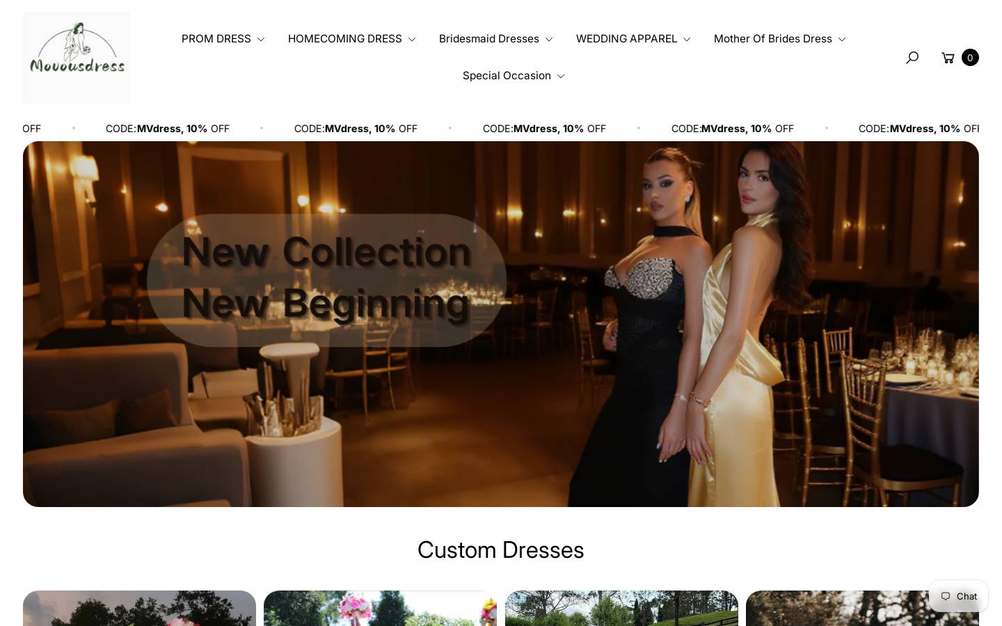 movousdress.com homepage screenshot