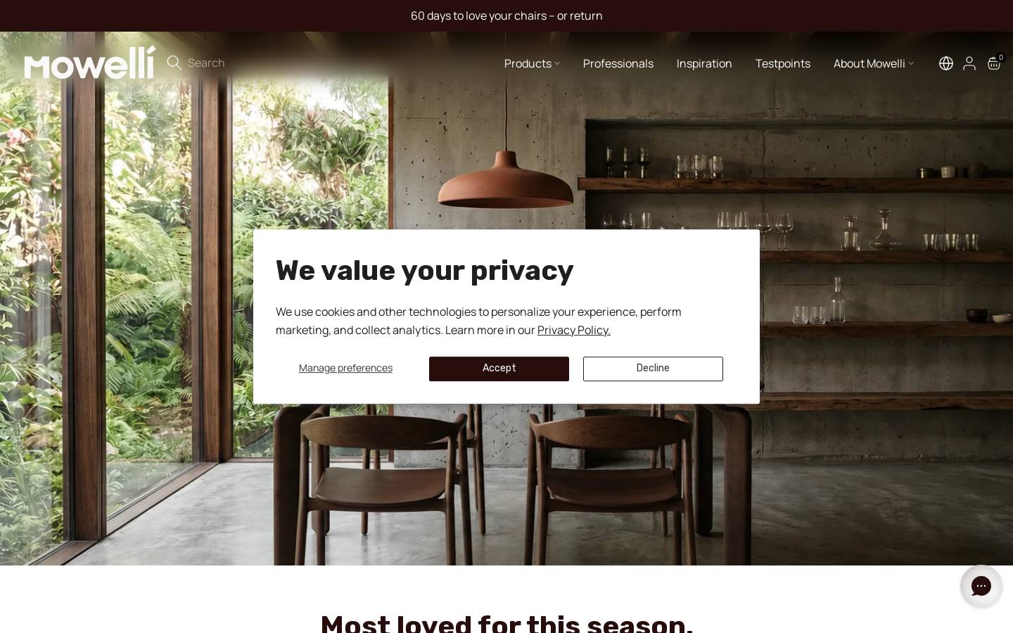 Mowelli homepage screenshot