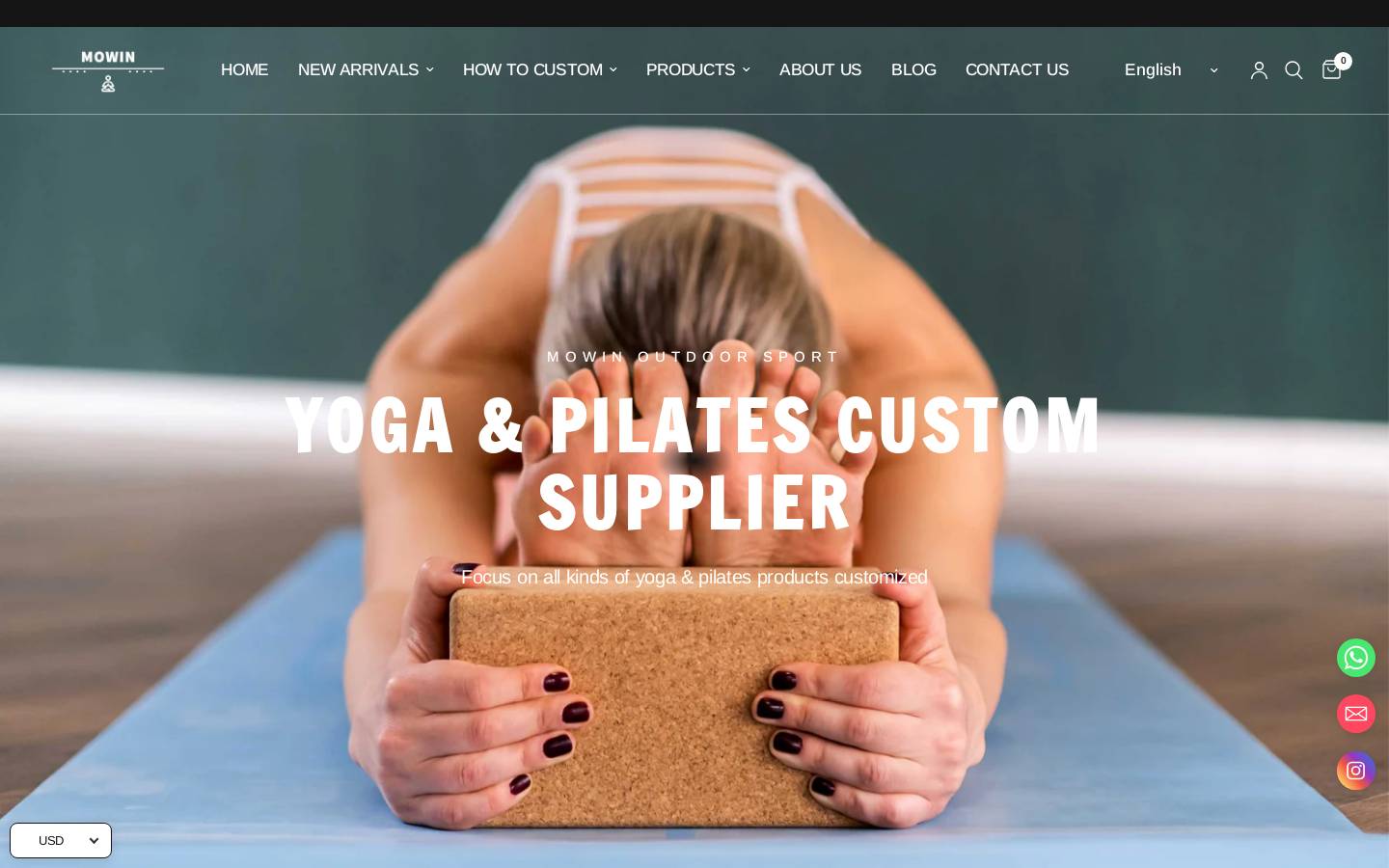 mowinyoga.com homepage screenshot