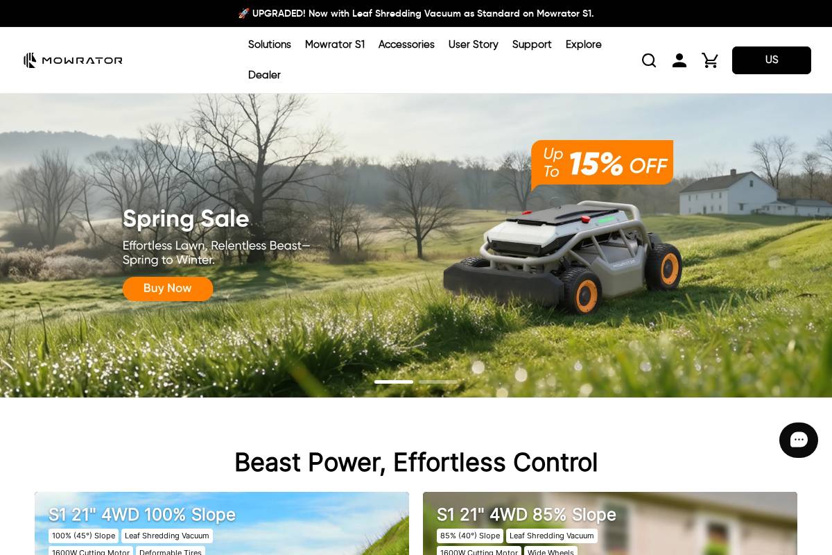 Mowrator homepage screenshot
